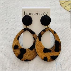 Francesca’s | Audrey Leopard Teardrop Earrings